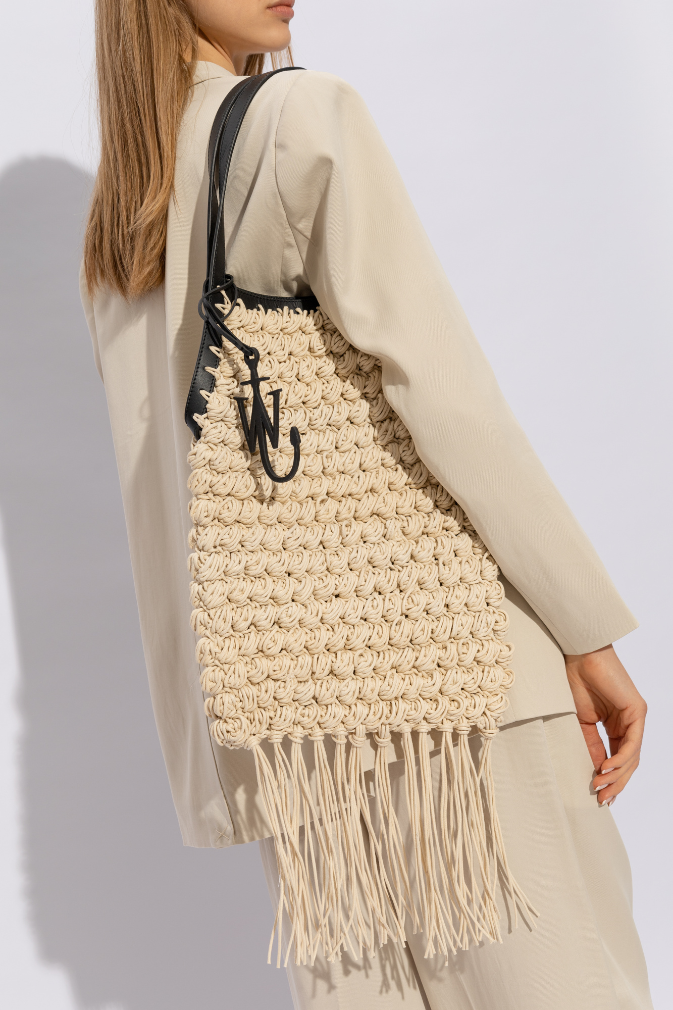 トートバッグ Jw Anderson Ivory Crochet Shopping Bag JW Anderson Crochet Tote - Off White – The Frankie Shop